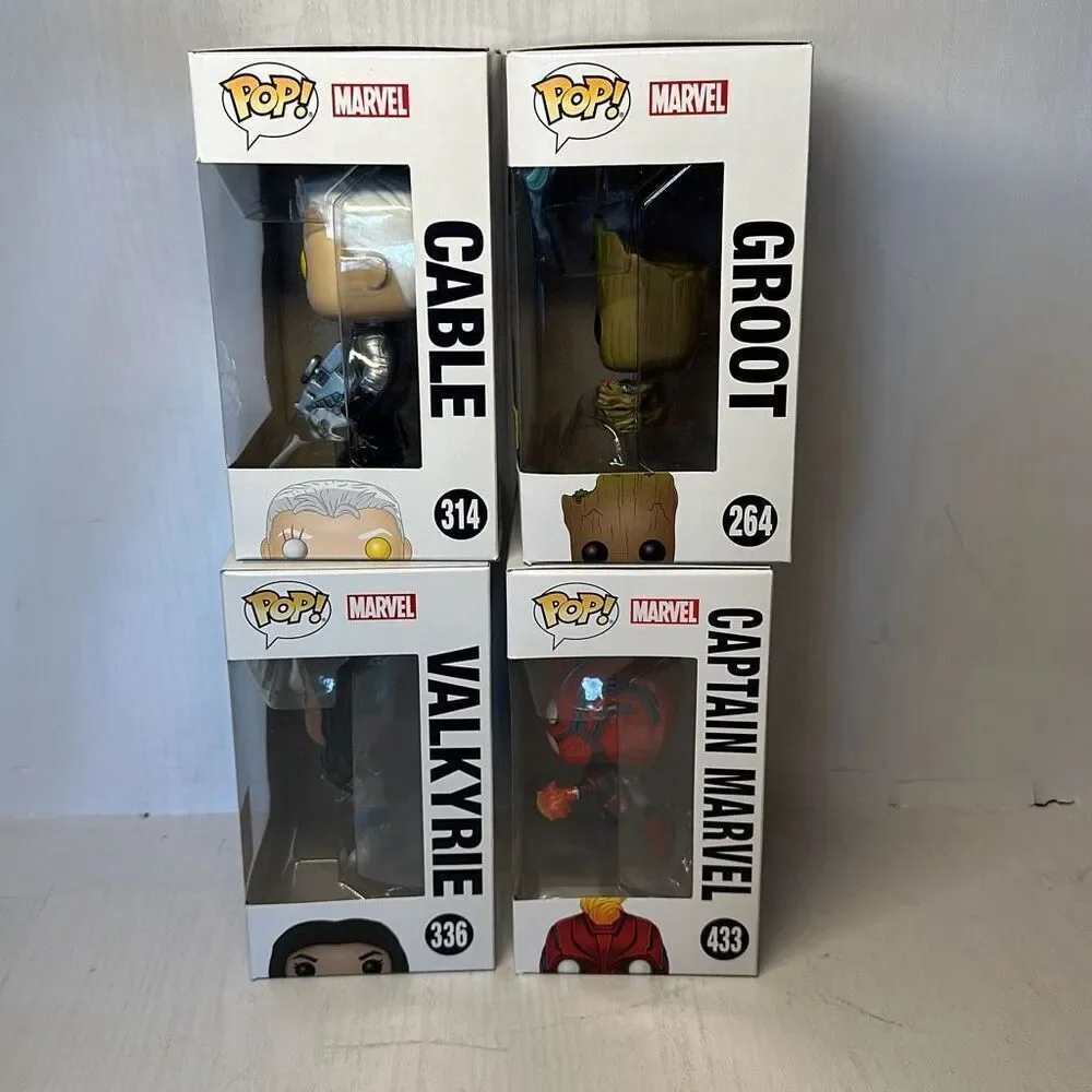 Funko Pop! Marvel 264 Groot #336 Valkyrie #314 Cable #433 Captain Marvel set of‎